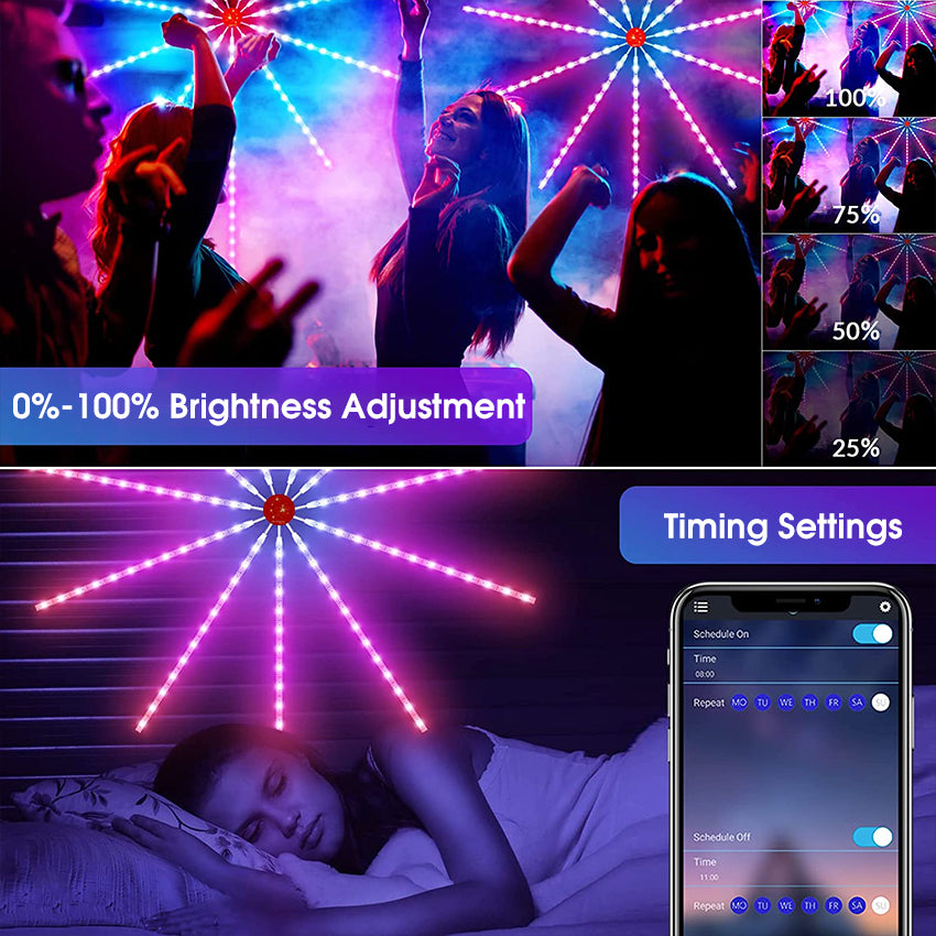 LED Fireworks Strip Multi-color Lights
