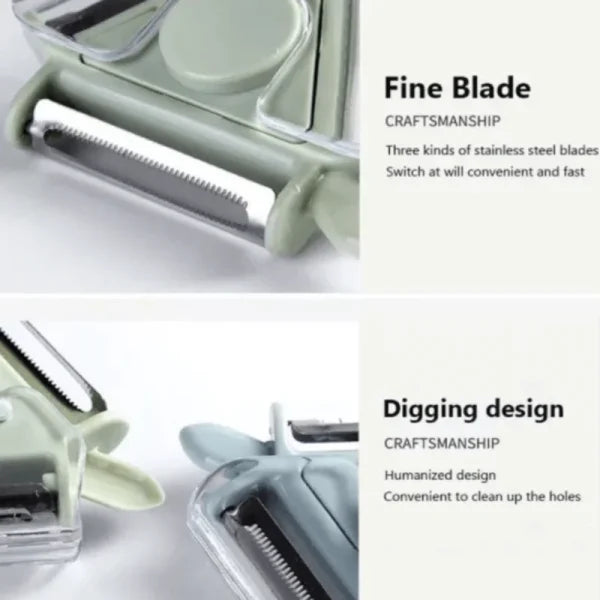 3 in 1 Stainless Steel Vegetable Peeler (Pack of 2)