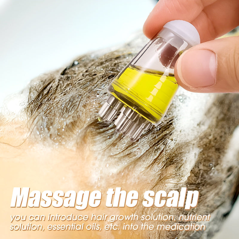 Scalp Applicator Comb with Ball Massage and Fluid Application