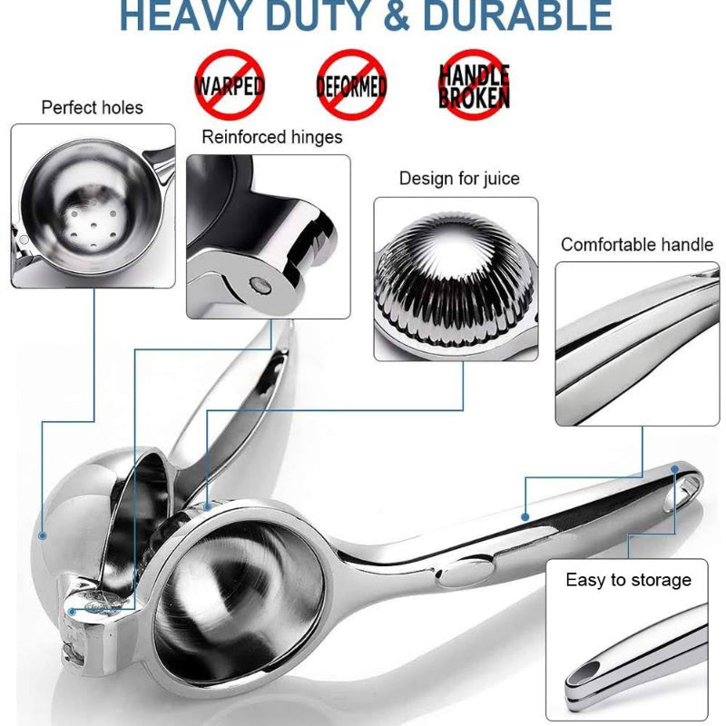Hand-Operated Single Press Stainless Steel Lemon Squeezer