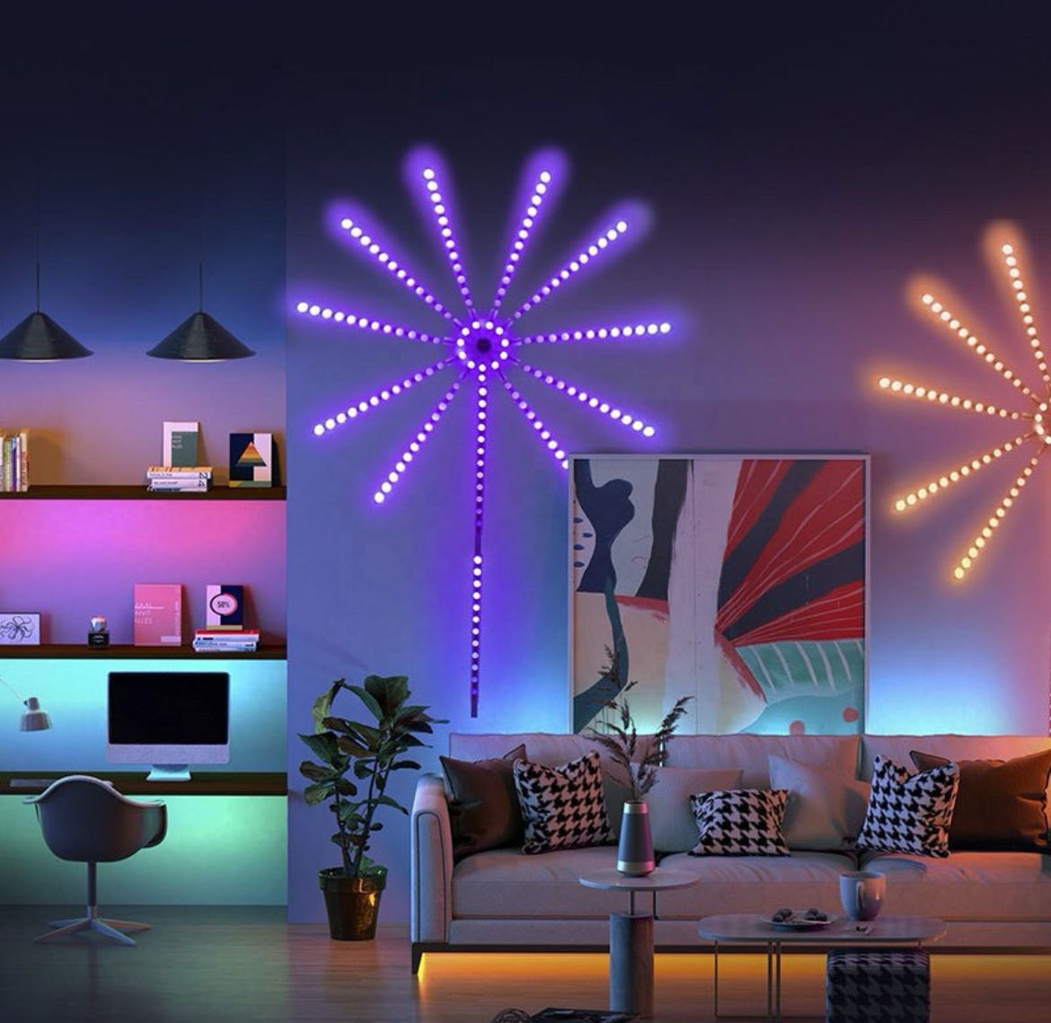 LED Fireworks Strip Multi-color Lights