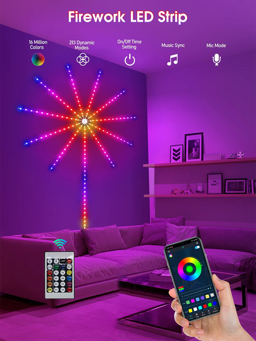 LED Fireworks Strip Multi-color Lights