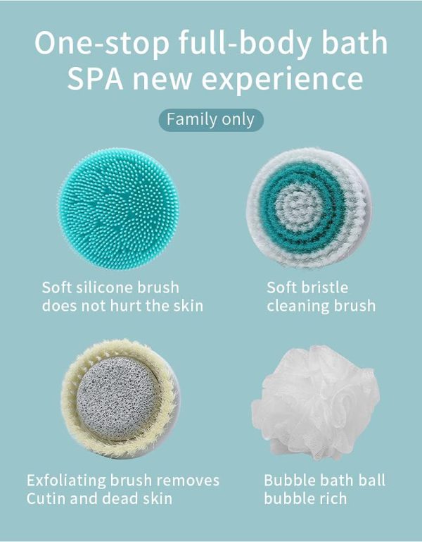4 In 1 Rechargeable Body Scrub Electric Brush Set