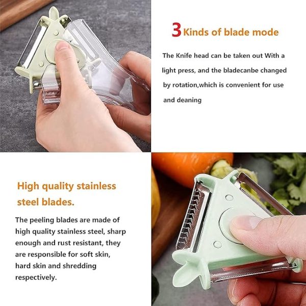 3 in 1 Stainless Steel Vegetable Peeler (Pack of 2)