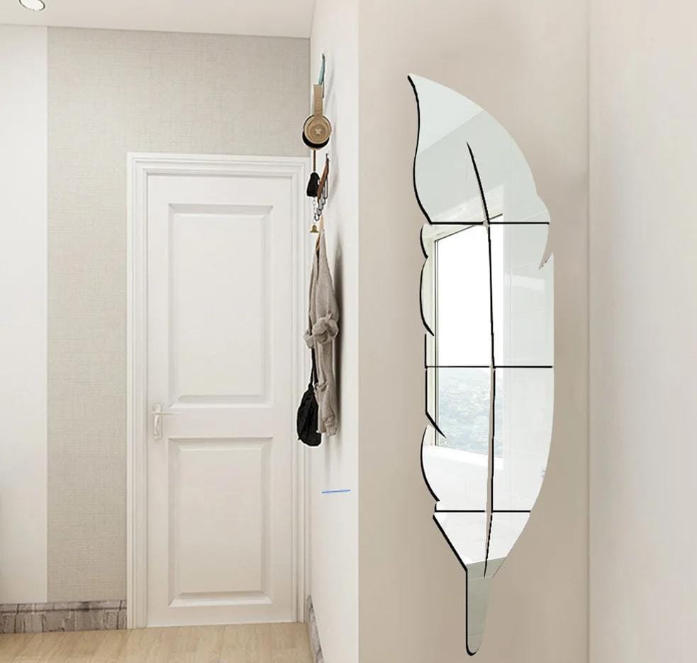 Silver Acrylic Leaf Wall Decor