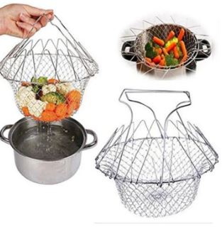 Stainless Steel Chef Foldable Basket Strainer