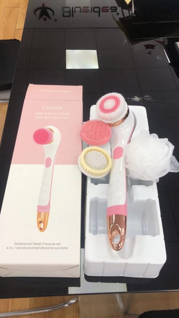 4 In 1 Rechargeable Body Scrub Electric Brush Set