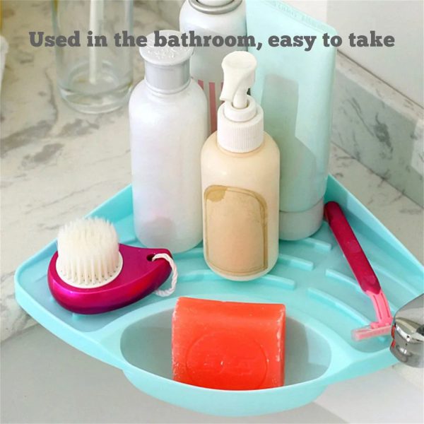 Multi-purpose Triangular Sink Soap Sponge Holder