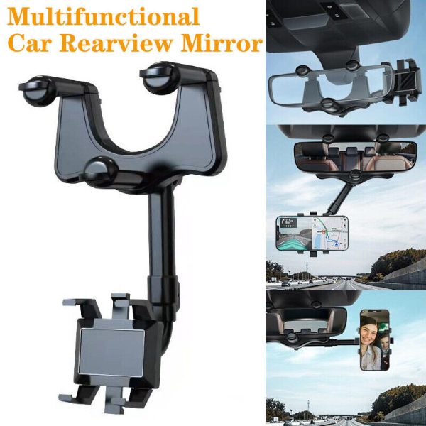 Rearview 360° Rotatable Retractable Mirror Mobile Holder